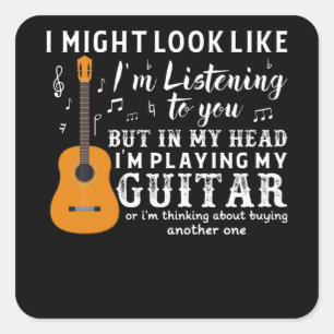 Guitarist Guitar Player Electric Funny Gift Idee Vierkante Sticker