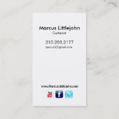 Guitarist Headshot voor muzikant Visitekaartje (Achterkant)