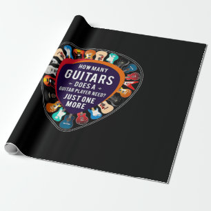 Guitarist How Many Guitars Birthday Cadeaupapier