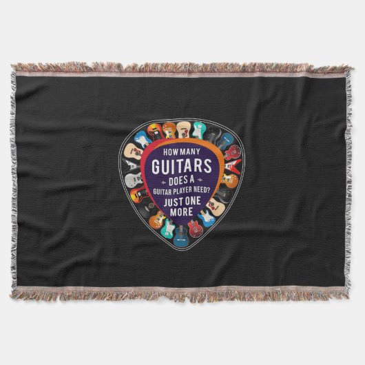 Guitarist How Many Guitars Birthday Deken (Voorkant)