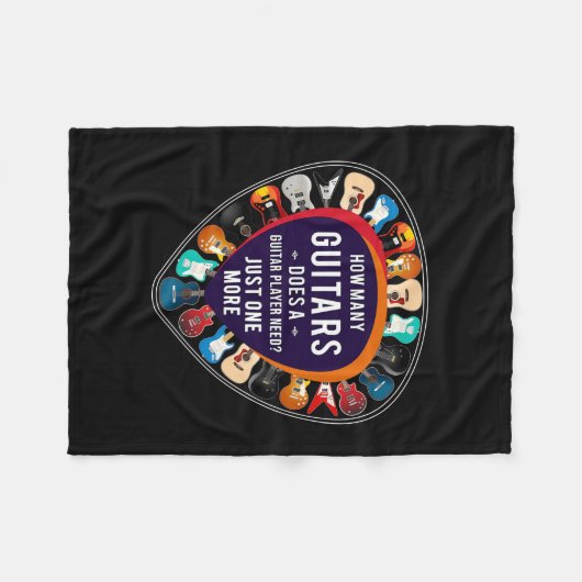 Guitarist How Many Guitars Birthday Fleece Deken (Voorkant (Horizontaal))