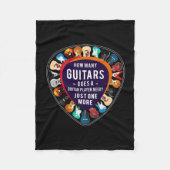 Guitarist How Many Guitars Birthday Fleece Deken (Voorkant)