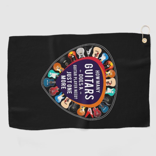 Guitarist How Many Guitars Birthday Golfhanddoek (Horizontaal)