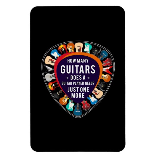 Guitarist How Many Guitars Birthday Magneet (Verticaal)