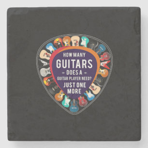 Guitarist How Many Guitars Birthday Stenen Onderzetter