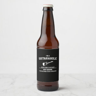 Guitarist ik ben gitaraholic verjaardag bier etiket