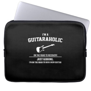 Guitarist ik ben gitaraholic verjaardag laptop sleeve