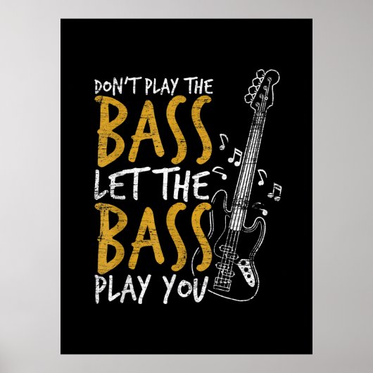 Guitarist Let The Bass Guitar Birthday Poster (Voorkant)