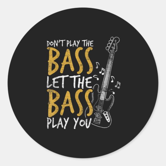 Guitarist Let The Bass Guitar Birthday Ronde Sticker (Voorkant)