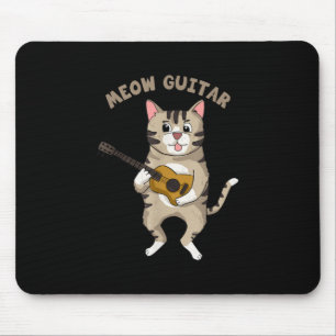 Guitarist Meow Guitar Cute Cat Playing Guitar Xmas Muismat