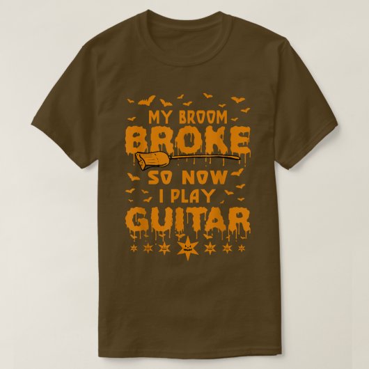 Guitarist Mijn Broom Broke dus nu speel ik Guitar T-shirt (Design voorkant)