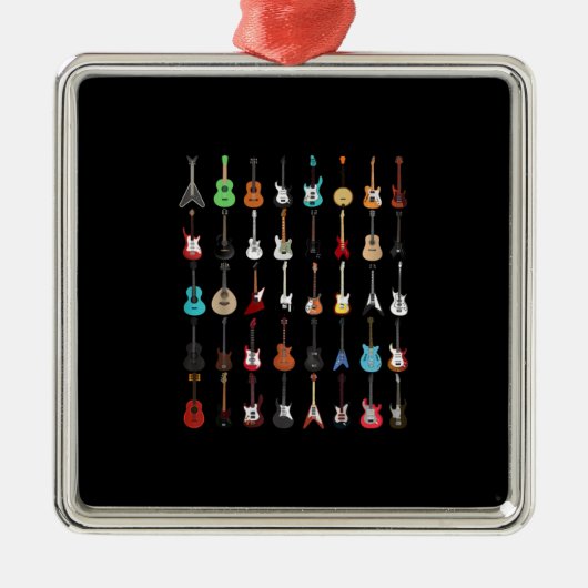 Guitarist Musical Instrument Rock & Roll Metalen Ornament (Voorkant)