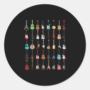 Guitarist Musical Instrument Rock & Roll Ronde Sticker