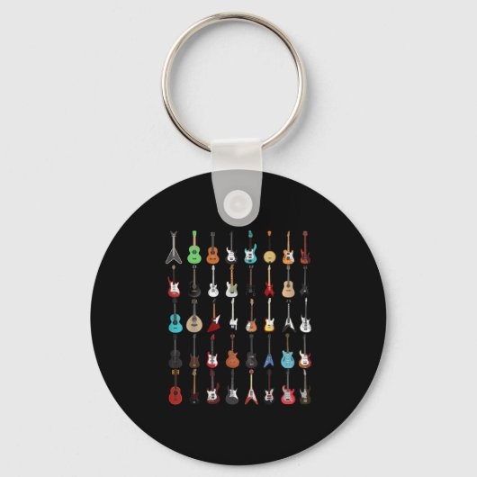 Guitarist Musical Instrument Rock & Roll Sleutelhanger (Voorkant)
