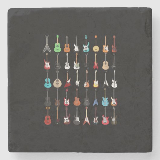 Guitarist Musical Instrument Rock & Roll Stenen Onderzetter (Voorkant)
