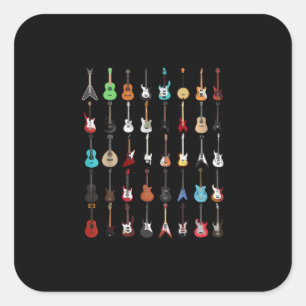 Guitarist Musical Instrument Rock & Roll Vierkante Sticker