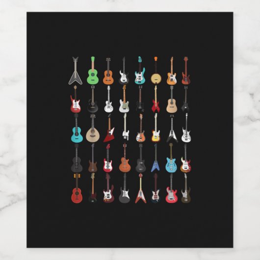 Guitarist Musical Instrument Rock & Roll Wijn Etiket (Enkel label)