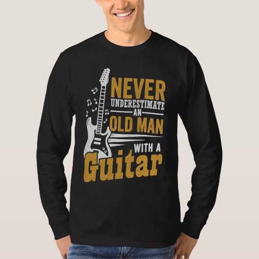 Guitarist Never Underestimate An Old Man With A Gu T-shirt (Voorkant)