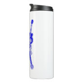 Guitarist per natuur.  blauwe gitaar thermosbeker (Geroteerd rechts)