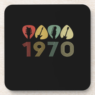 Guitarist Pick 1970 Guitarist Birthday Bier Onderzetter