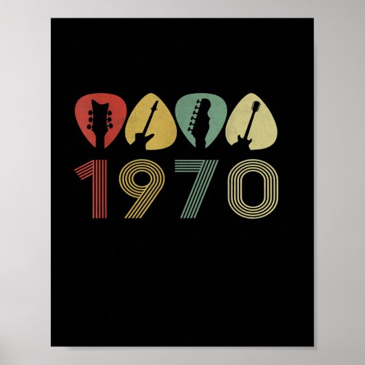 Guitarist Pick 1970 Guitarist Birthday Poster (Voorkant)