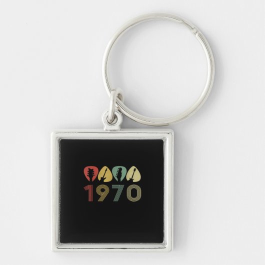 Guitarist Pick 1970 Guitarist Birthday Sleutelhanger (Voorkant)