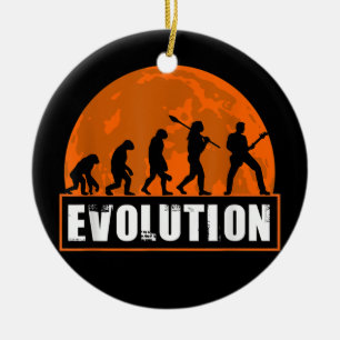 Guitarist Player Funny Guitar Human Evolution Keramisch Ornament