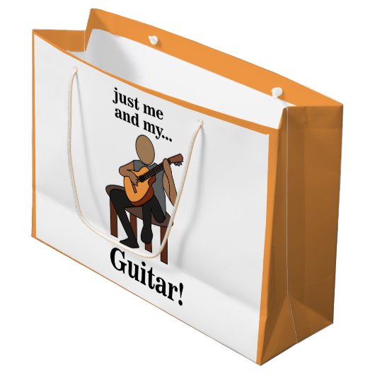 Guitarist Playing Guitar Birthday Groot Cadeauzakje (Voorkant Gekanteld)