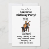 Guitarist Playing Guitar Birthday Party Kaart (Voorkant)