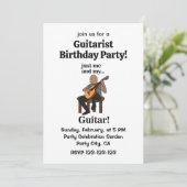 Guitarist Playing Guitar Birthday Party Kaart (Staand voorkant)