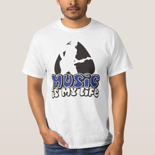 Guitarist Plectrum - Muziek is mijn leven T-shirt (Voorkant)