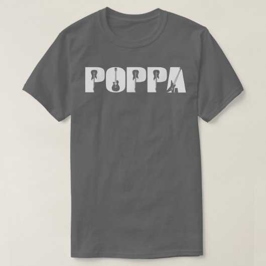 Guitarist Poppa Funny Music Guitar Lover Fathers D T-shirt (Design voorkant)