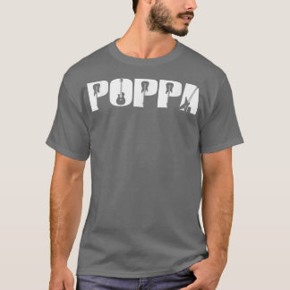 Guitarist Poppa Funny Music Guitar Lover Fathers D T-shirt