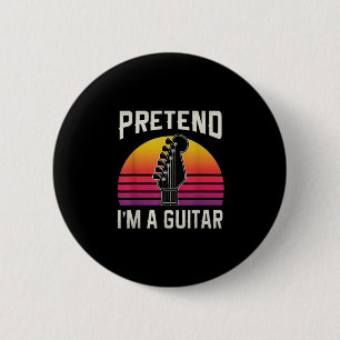 Guitarist Pretend I Am A Guitar Birthday Ronde Button 5,7 Cm