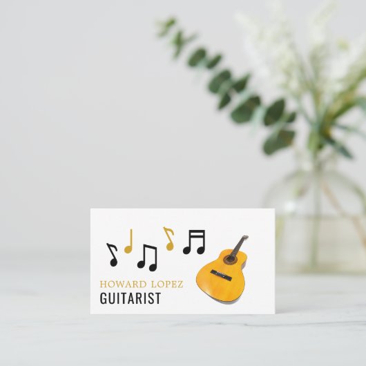 Guitarist, professioneel muzikant visitekaartje (Staand voorkant)