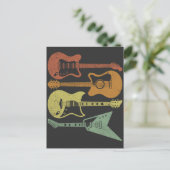 Guitarist Retro Music Instruments  Guitar Briefkaart (Staand voorkant)