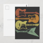 Guitarist Retro Music Instruments  Guitar Briefkaart (Voorkant / Achterkant)