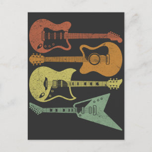Guitarist Retro Music Instruments  Guitar Briefkaart