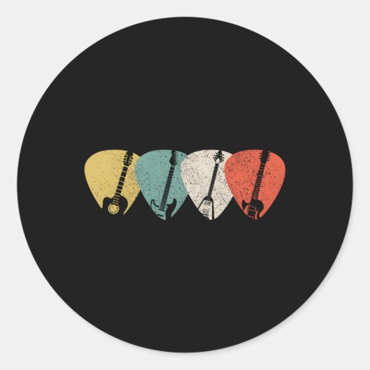 Guitarist Ronde Sticker (Voorkant)