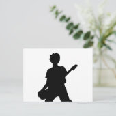 Guitarist Silhouette - B&W Briefkaart (Staand voorkant)