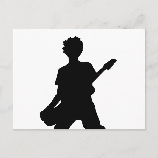 Guitarist Silhouette - B&W Briefkaart (Voorkant)