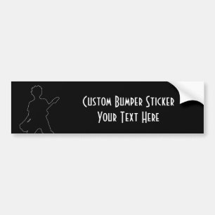 Guitarist Silhouette - B&W Bumpersticker