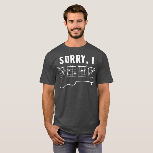 Guitarist Sorry dat ik DGAF Funny Hidden Message T-shirt (Voorkant volledig)
