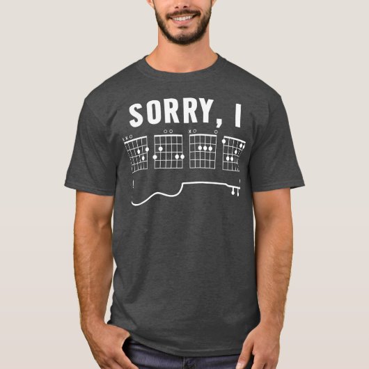 Guitarist Sorry dat ik DGAF Funny Hidden Message T-shirt (Voorkant)