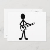 Guitarist Stick Figuur Briefkaart (Voorkant / Achterkant)