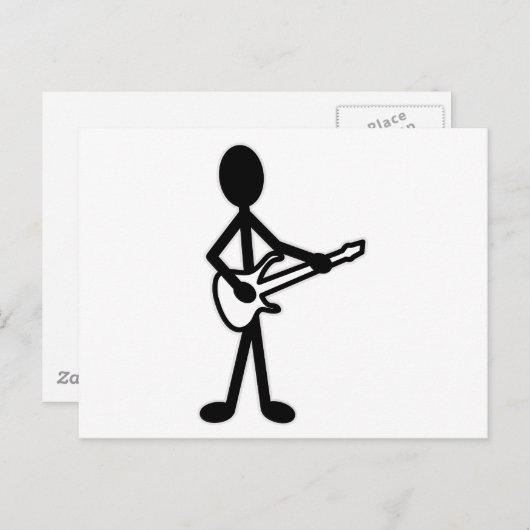 Guitarist Stick Figuur Briefkaart (Voorkant / Achterkant)