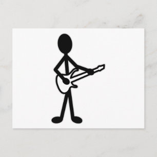 Guitarist Stick Figuur Briefkaart