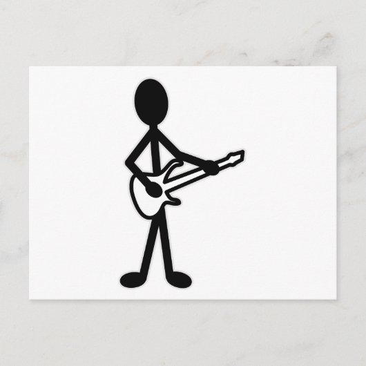 Guitarist Stick Figuur Briefkaart (Voorkant)