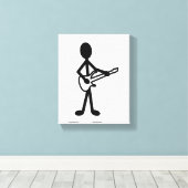 Guitarist Stick Figuur Canvas Afdruk (Insitu (Houten vloer))