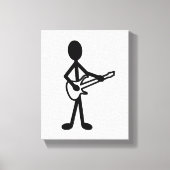 Guitarist Stick Figuur Canvas Afdruk (Voorkant)